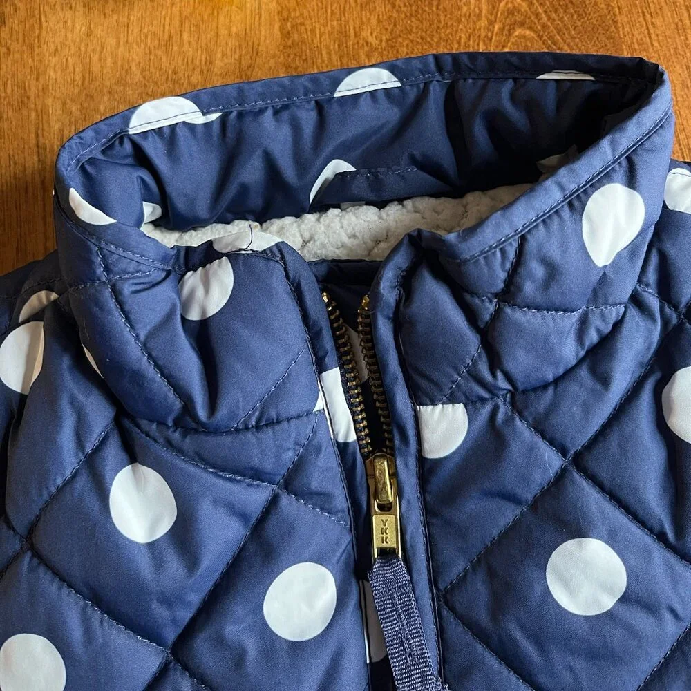 Gap sherpa-lined polka dot vest S 6-7